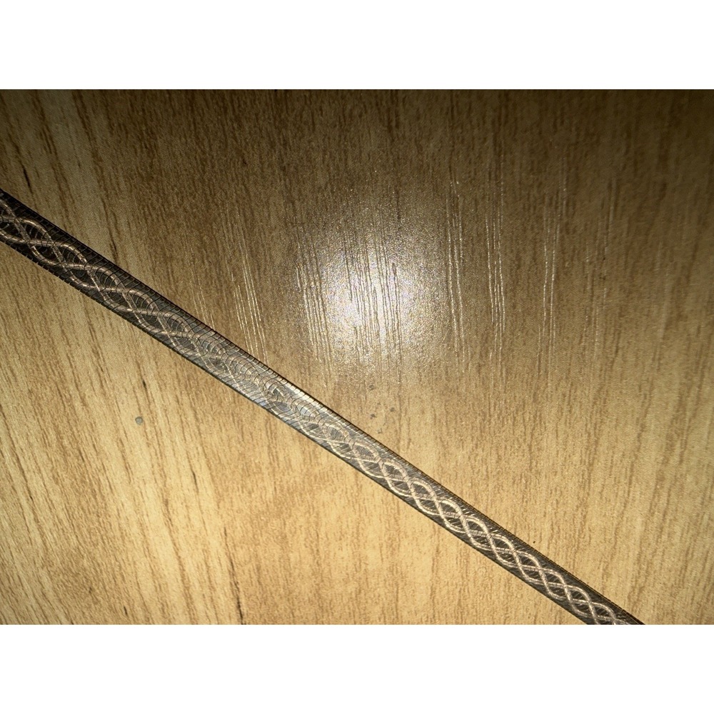 VTG Italy 925 Gold over Sterling Silver Herringbone Chain Bracelet Infinity